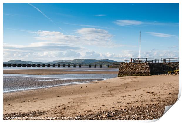 Arnside Pier and Kent Viaduct Print by Liz Withey