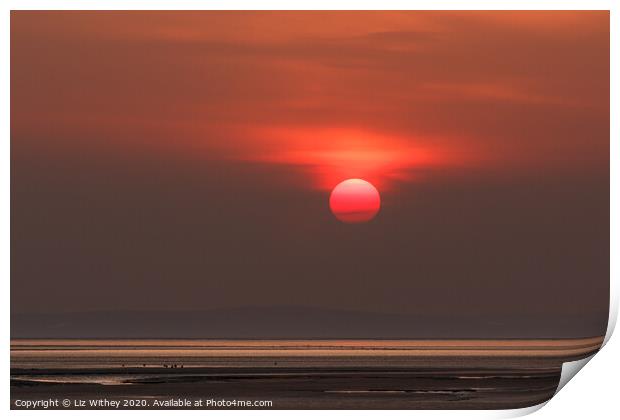 Sunset Morecambe Bay Print by Liz Withey