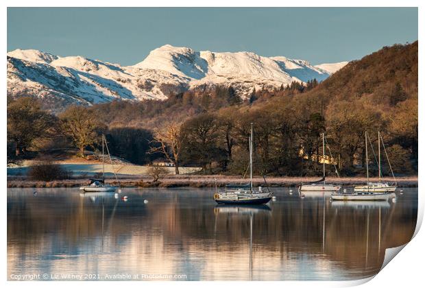 Morning, Waterhead, Windermere Print by Liz Withey