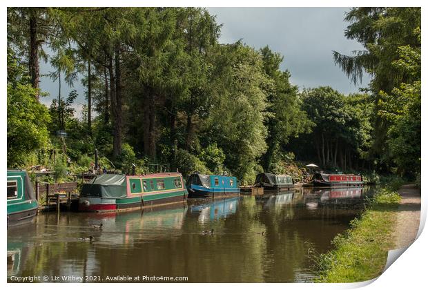 Narrowboats, Carnforth Print by Liz Withey