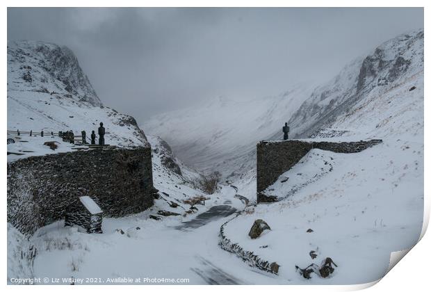 The Blizzard, Honister Pass Print by Liz Withey