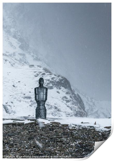 Slate Sculpture, Honister Pass, Lake District Print by Liz Withey