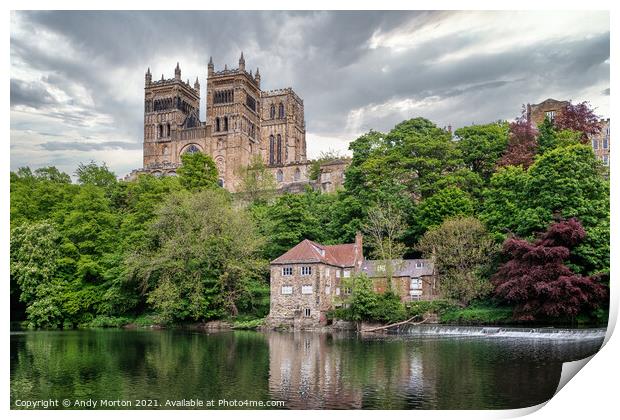 Serene Durham Cathedral Amidst Verdant Foliage Print by Andy Morton