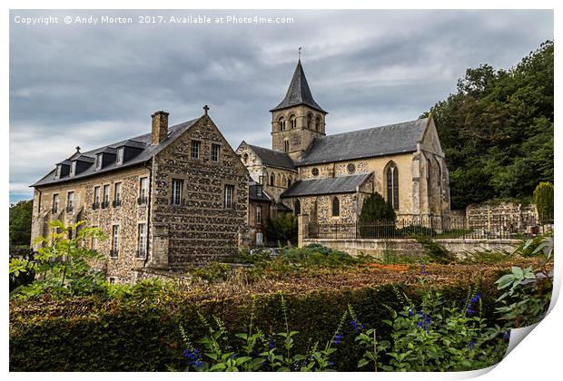 L’Abbaye de Graville Print by Andy Morton