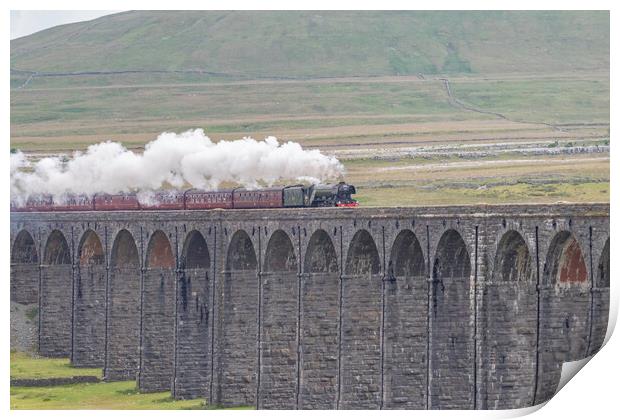 Majestic Flying Scotsman Crossing the Iconic Ribbl Print by James Marsden