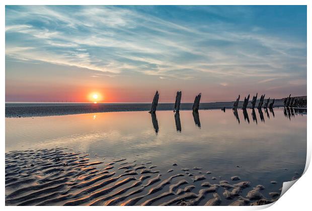 A Breathtaking Sunset at South Walney Print by James Marsden