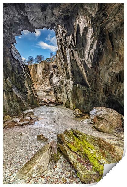 Hodge Close quarry cave Print by James Marsden