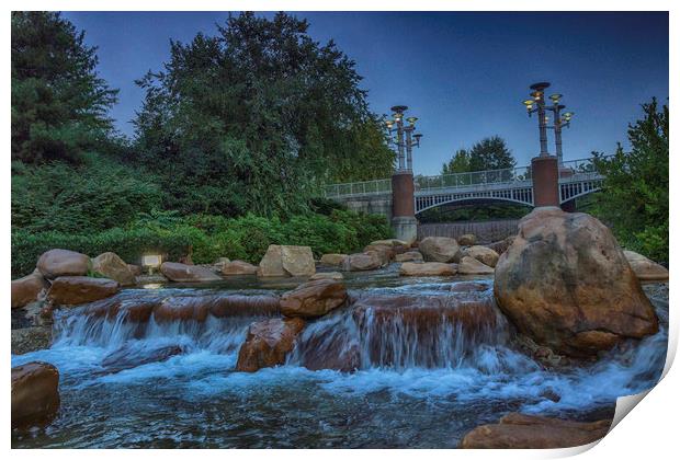 Worlds Fair Park Waterfalls Print by James Marsden