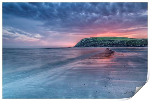 The Majestic Sunset of St Bees Beach Print by James Marsden
