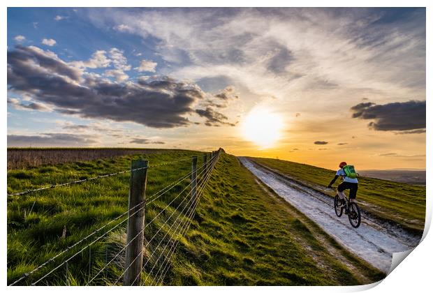 Riding into the sun Print by Nigel Smith