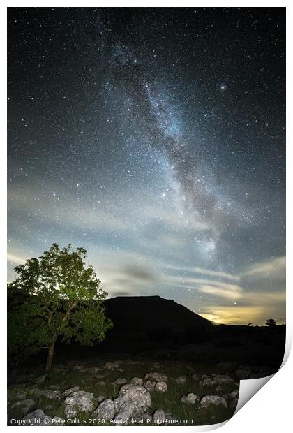 Ingleborough and the Milky Way Print by Pete Collins