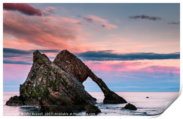 Bow Fiddle Rock Sunset Print by John Russell