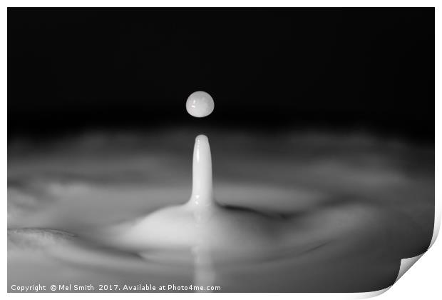 "Fluid Ripples: Captivating Monochrome Waterdrop" Print by Mel RJ Smith