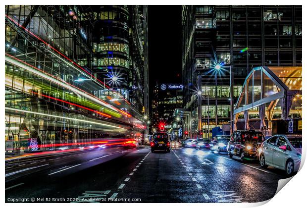 "Luminous Symphony: London's Enchanting Nocturnal  Print by Mel RJ Smith