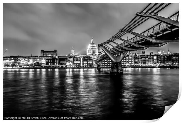 "Twilight Serenade: St. Paul's Cathedral and the M Print by Mel RJ Smith