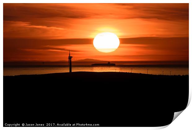 Isle of Anglesey View of Ireland Mountains Sunset Print by Jason Jones