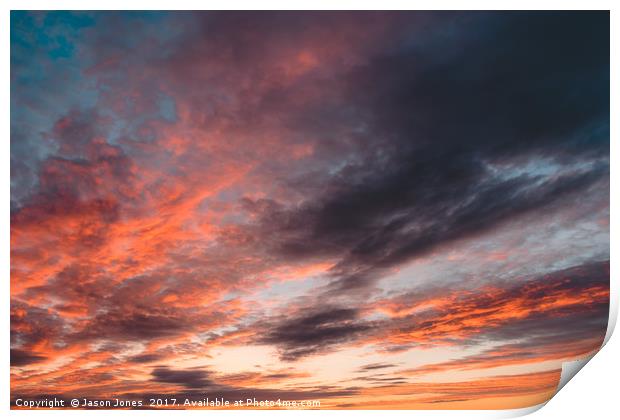 Colourful Sunset Clouds - Anglesey, North Wales Print by Jason Jones