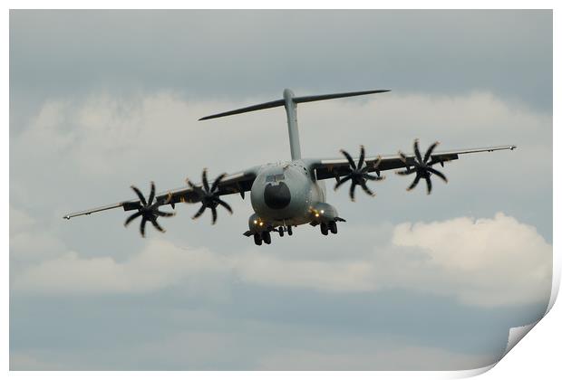 A400 Airbus on final approach Print by Simon J Beer