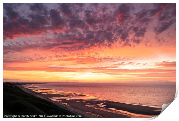 Dramatic Sunset Sky at Saltburn-by-the-Sea Print by Sarah Smith