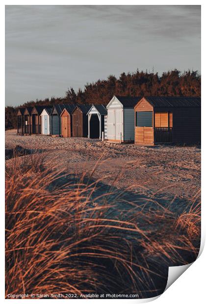 West Wittering Beach Huts Print by Sarah Smith