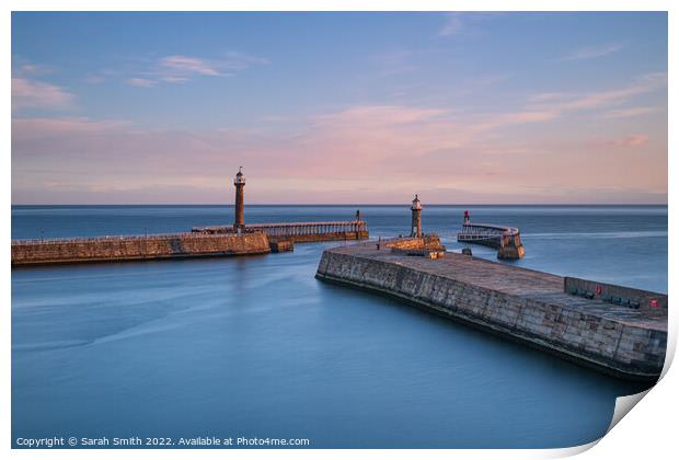 Whitby Harbour Sunrise Print by Sarah Smith
