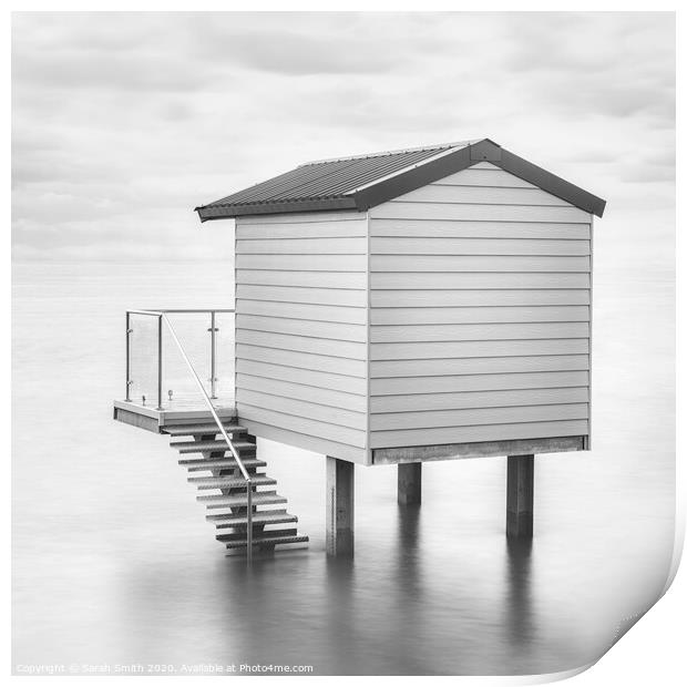 Beach Hut on Stilts Print by Sarah Smith
