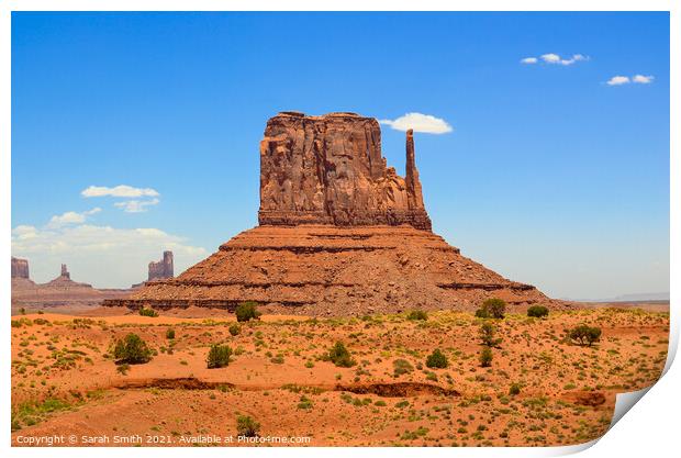 West Mitten Butte Monument Valley Print by Sarah Smith
