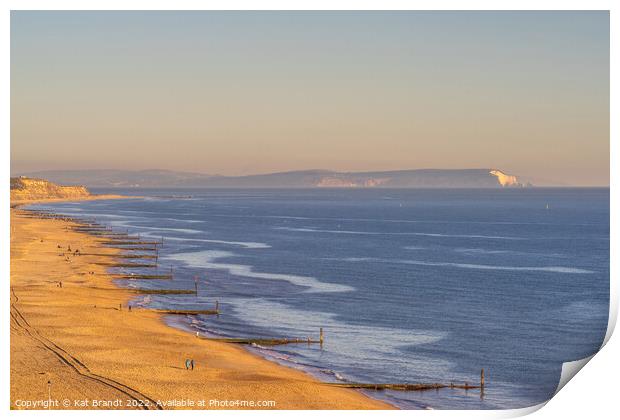 Southbourne Beach during golden hour, Dorset, UK Print by KB Photo
