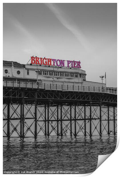Brighton Pier in black and white Print by KB Photo