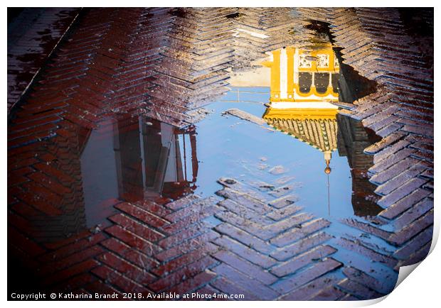 Reflection of Rosina's balcony in Seville Print by KB Photo