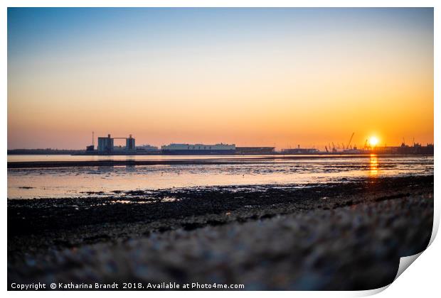 Sunset over Southampton Water, England, UK Print by KB Photo