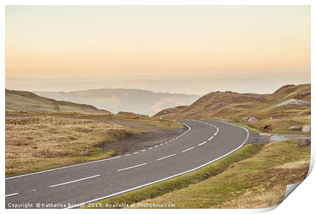 Lonesome Road in the Brecon Beacons Print by KB Photo