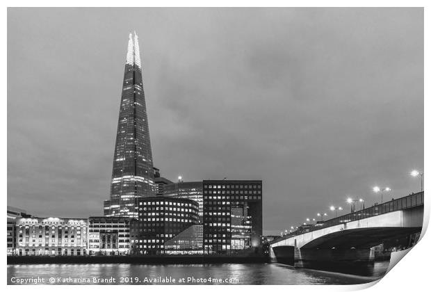London Shard by night Print by KB Photo