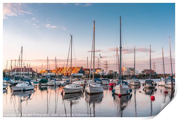 Golden Hour at Totton and Eling Marina Print by KB Photo