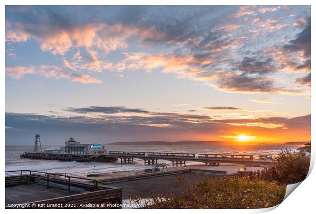 Sunset over Bournemouth Pier Print by KB Photo