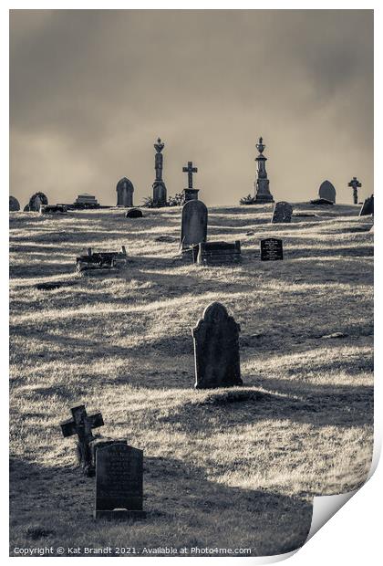 Moody cemetery scene, Merthyr Tydfil Print by KB Photo