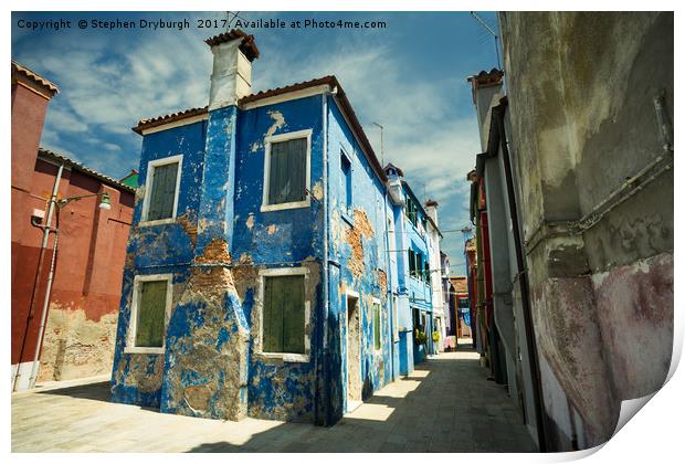 Peeling away Burano, Venice Print by Stephen Dryburgh