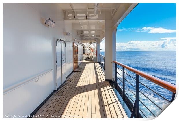 Gangway on deck of cruise ship Print by Kevin Hellon