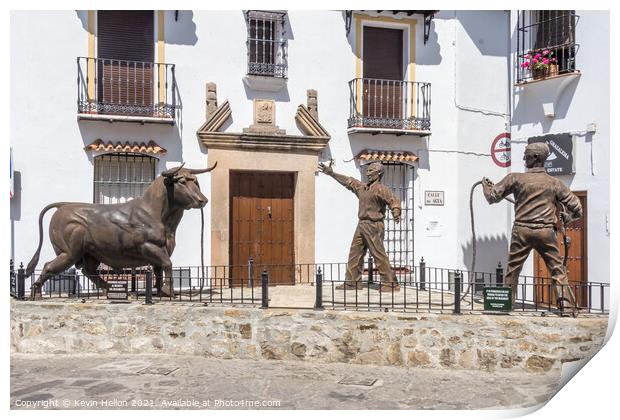 Bullfighting statue  Print by Kevin Hellon