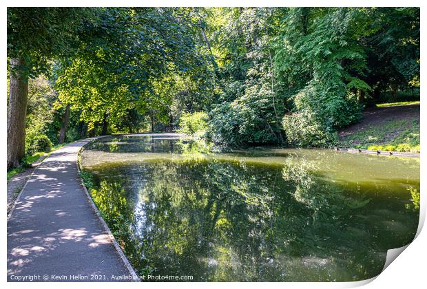 The Dam in The Rai park, High Wycombe Print by Kevin Hellon