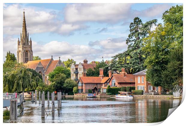 The River Thames and All Saints Church, Marlow Print by Kevin Hellon
