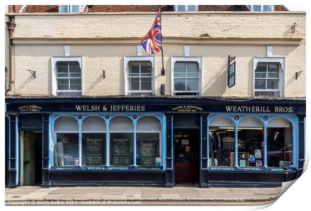 Welsh and Jefferies and Weatherill Brothers shops Print by Kevin Hellon