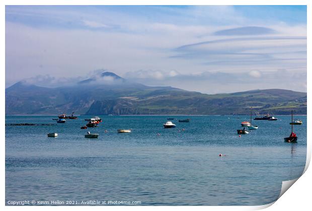 Low cloud on Nefyn Peninsular Print by Kevin Hellon