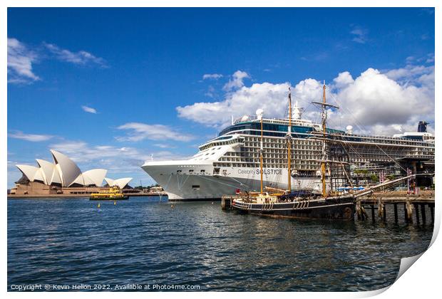 Cruise ship Celebrity Solstice moored at Circuls Q Print by Kevin Hellon