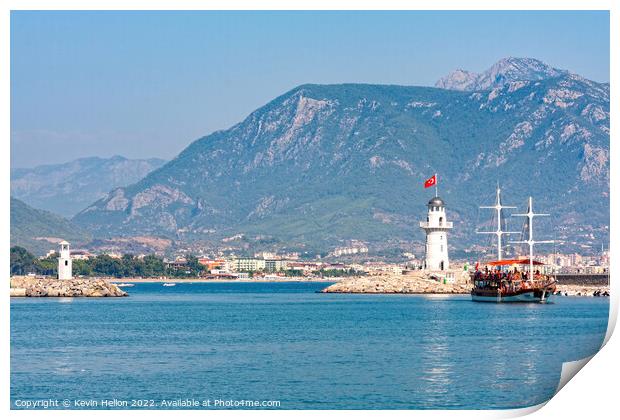 Alanya harbour, Turkey Print by Kevin Hellon