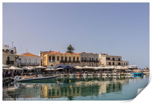 The Venetian Harbour, Rethymnon Print by Kevin Hellon