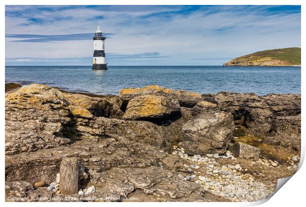 Penmon Lighthouse, Anglesey, North Wales, UK Print by Kevin Hellon