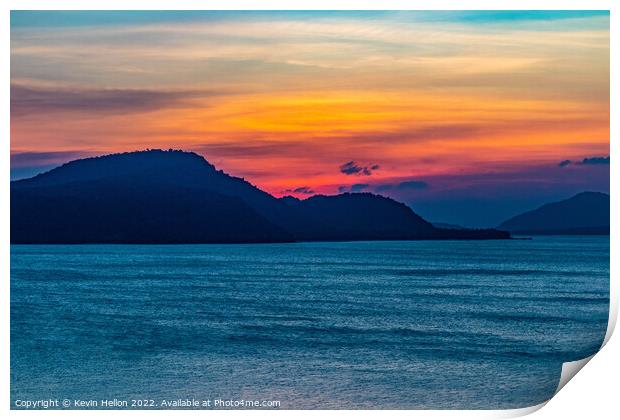 Sunset sky, Cape Panwa, Phuket, Thailand Print by Kevin Hellon