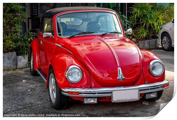 Volkswagen Beetle Convertible car Print by Kevin Hellon