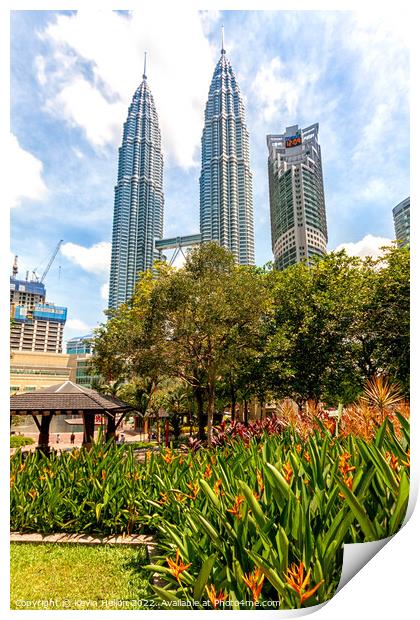 The Petronas Twin Towers, Print by Kevin Hellon